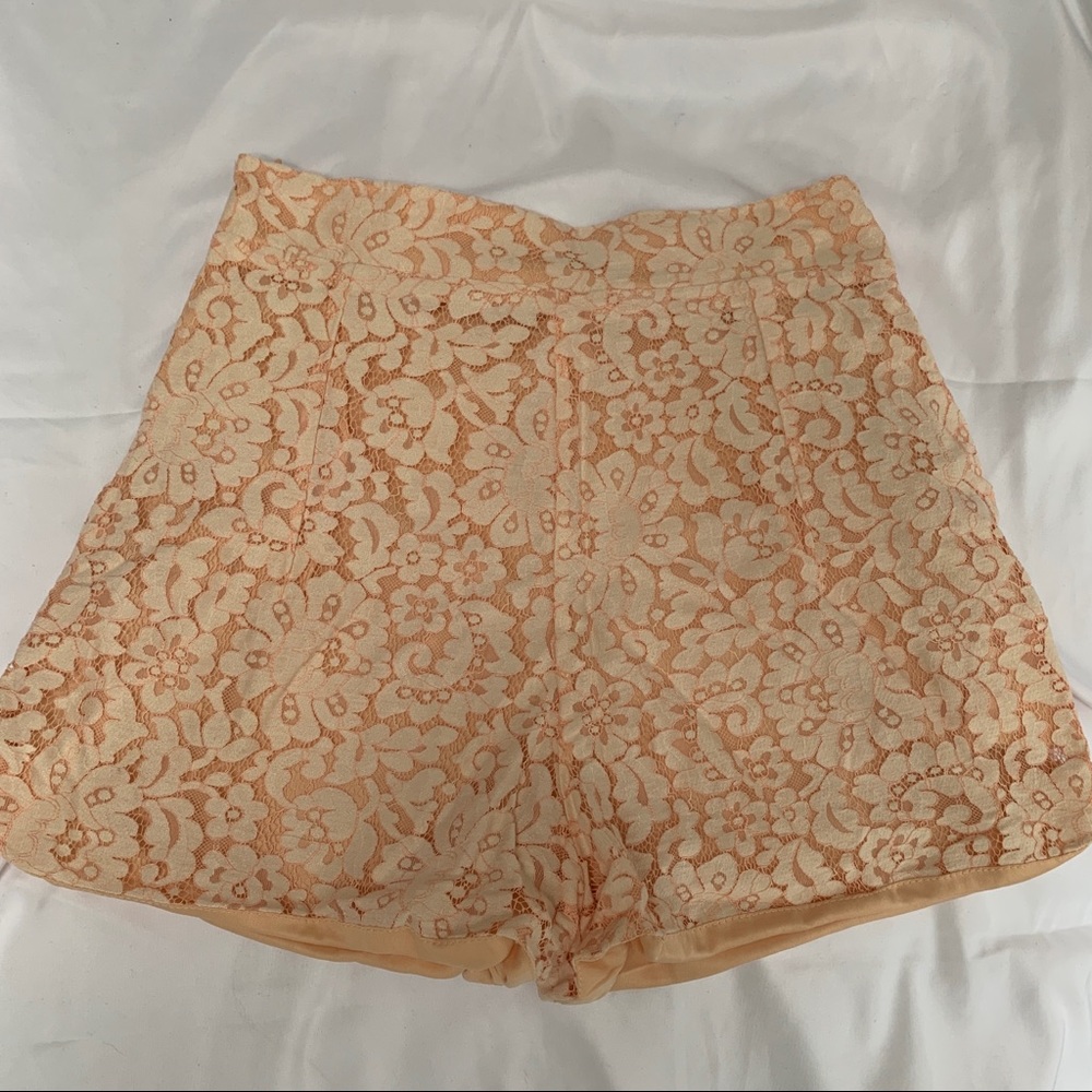 Pink lace shorts
